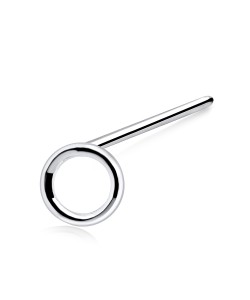 Ring Shaped Silver Straight Nose Stud NSKA-41